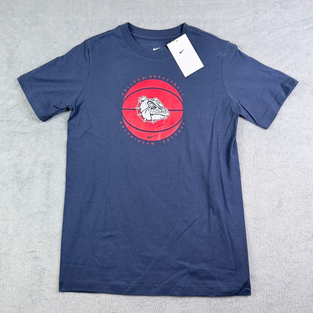 Nike Gonzaga Bulldogs Basketball Navy Blue Graphic T-Shirt Large B11377D NCAA